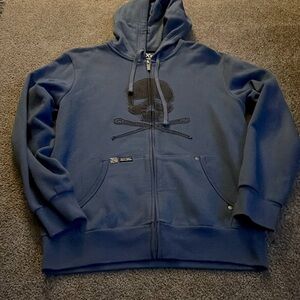 Marc Ecko Cut and Sew Hoodie Blue Large